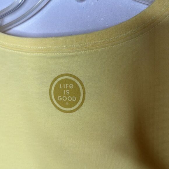 Life Is Good “Zero Tasking” Dog Hammock Yellow Crusher Tee with Palm Graphic XL. - Picture 5 of 7